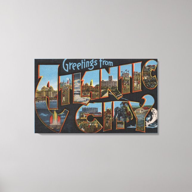 Atlantic City, New jersey - Stora Brev Scenes Canvastryck (Framsida)
