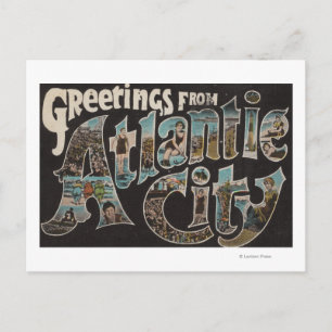 Atlantic City, New jersey - Stora Brev Scenes Vykort