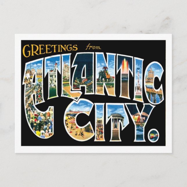 Atlantic City New jersey US City Vykort (Framsida)