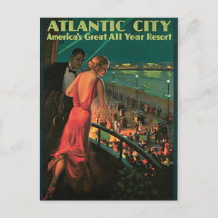 Atlantic City New jersey Vintage resor Vykort