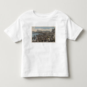 Atlantic City NJ - helgdagfolkmassa på stranden T-shirt