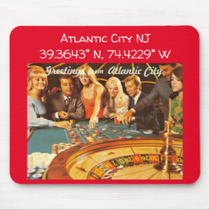 Atlantic City NJ Karta Coordinates Vintage Stil Musmatta