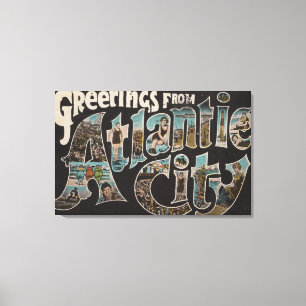 Atlantic City nya - jerseyen - stora brevplatser 3 Canvastryck