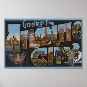 Atlantic City nya - jerseyen - stora brevplatser Poster