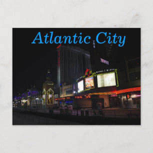 Atlantic City på natten Vykort