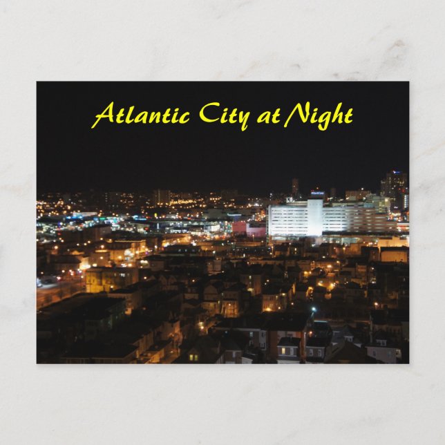 Atlantic City på natten Vykort (Framsida)