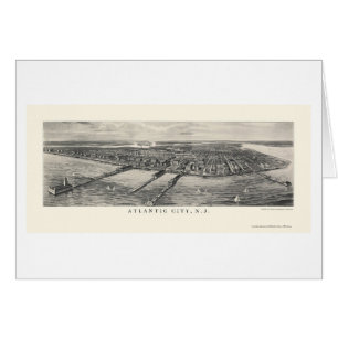 Atlantic City panorama- karta för NJ - 1905 Hälsningskort
