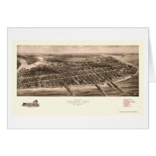 Atlantic City panorama- karta för NJ - 1909 Hälsningskort