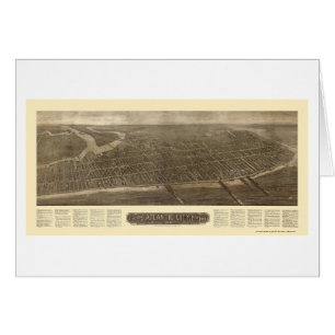 Atlantic City panorama- karta för NJ - 1910 Hälsningskort