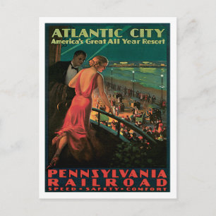 Atlantic City Pennsylvania Railroad Vintage Vykort