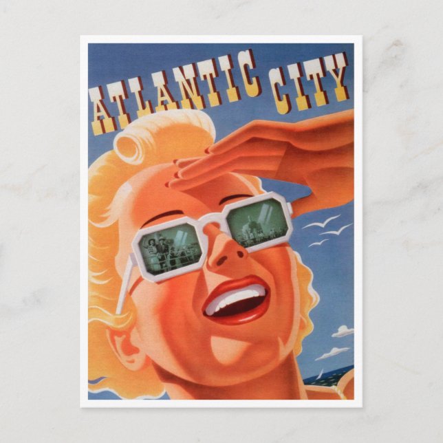 Atlantic City, Pennsylvania Resemålning Resor Vykort (Framsida)
