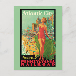 Atlantic City - Pennsylvania RR Vintage resor Vykort
