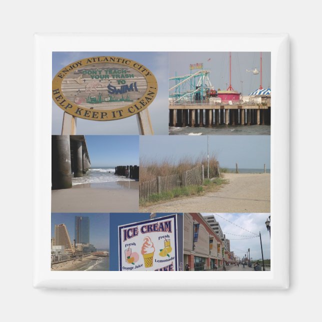Atlantic City Photo Collage Magnet (Framsidan)