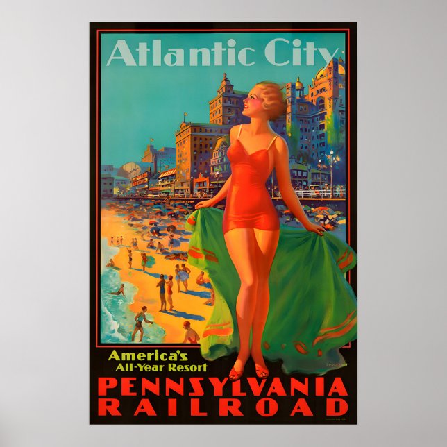 Atlantic City Resemålningaffisch Poster (Framsidan)