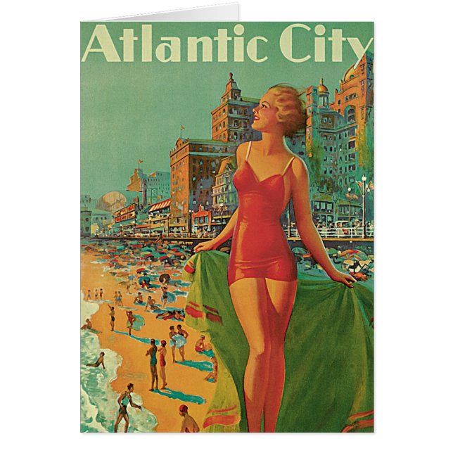 Atlantic City Resort, Pennsylvania Railroad Travel Hälsningskort (Framsidan)