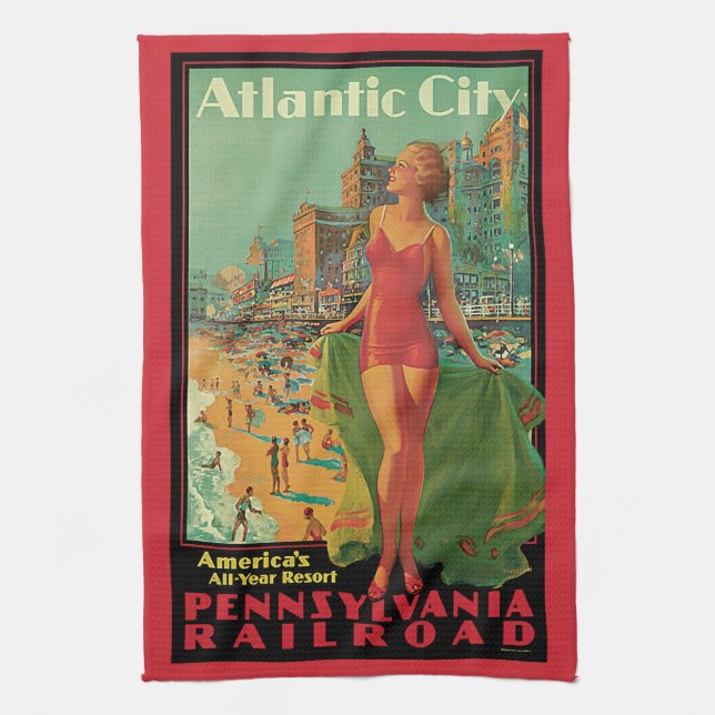 Atlantic City Resort, Pennsylvania Railroad Travel Kökshandduk (Vertikal)
