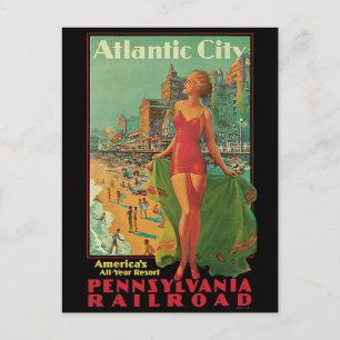 Atlantic City Resort, Pennsylvania Railroad Travel Vykort
