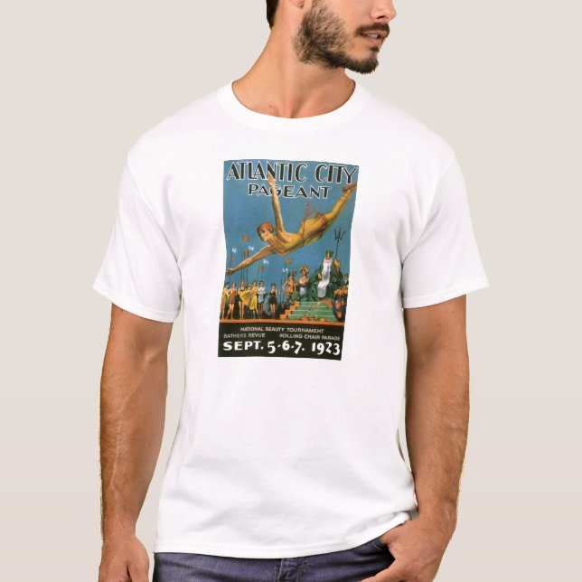 Atlantic City Skönhetstävling Vintage affisch Tee (Framsida)