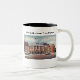 Atlantic City tågstation PRSL 1936 Två-Tonad Mugg