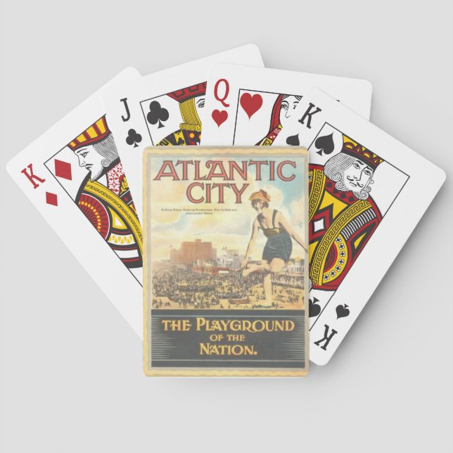 "Atlantic City - The Playground of the Nation" Pla Casinokort (Baksidan)