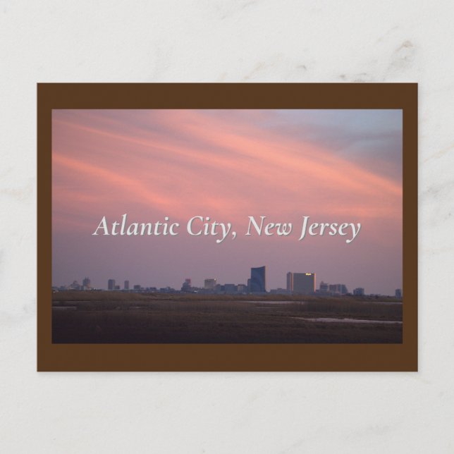 Atlantic City vid Sunset Postcard Vykort (Framsida)
