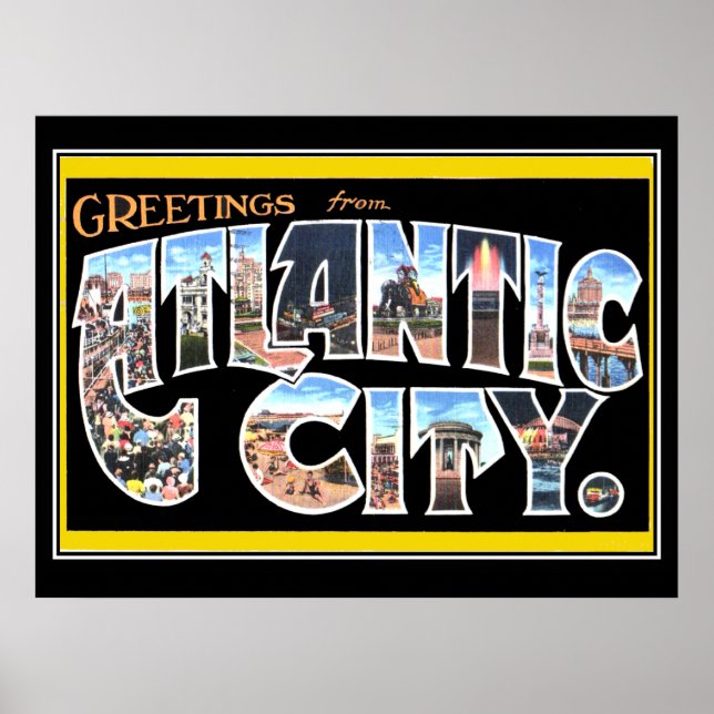 Atlantic City Vintage affisch (Framsidan)