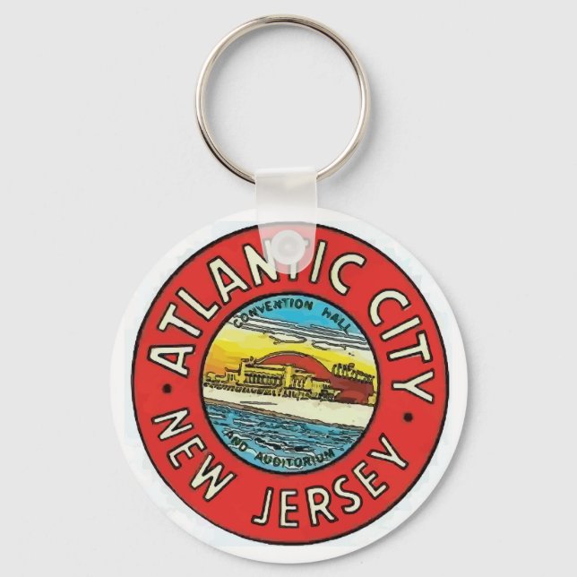 Atlantic City Vintage Keychain Nyckelring (Framsida)
