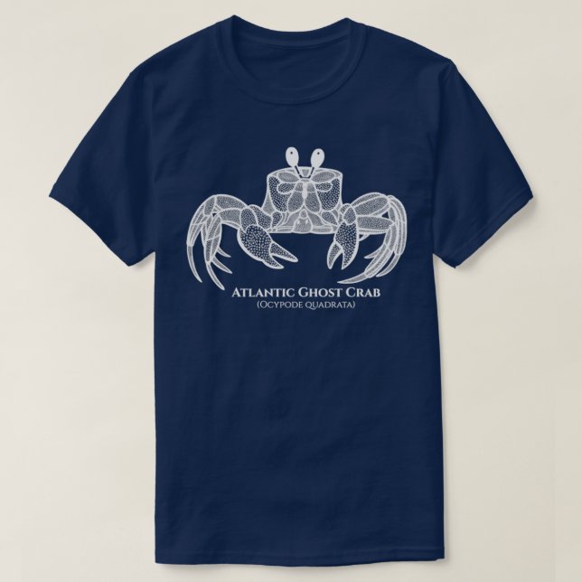 Atlantic Ghost Crab with Names animal design on bl T Shirt (Design framsida)