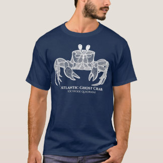 Atlantic Ghost Crab with Names animal design on bl T Shirt