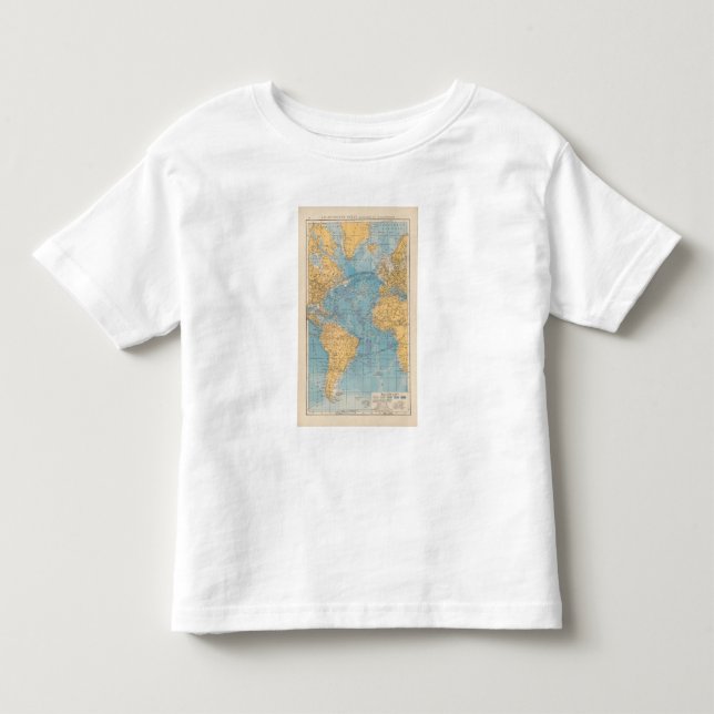 Atlantic Ocean karta T-shirt (Framsida)