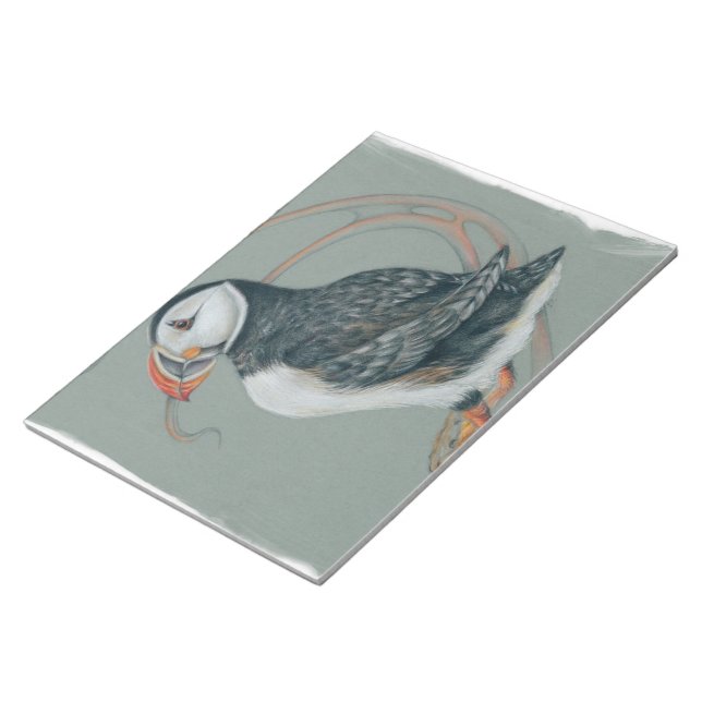 Atlantic Puffin Bird Art Teckning Anteckningsblock (Vinklad)