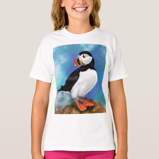 Atlantic Puffin Bird T-Shirt Gift (Framsida)
