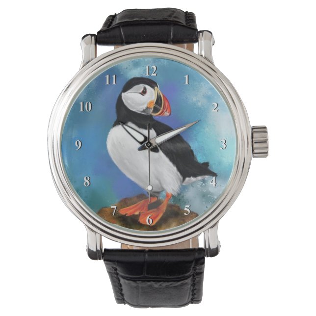 Atlantic Puffin Bird Watch Gift - Clown Beak Armbandsur (Framsida)