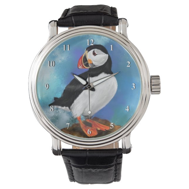Atlantic Puffin Bird Watch - Målning Armbandsur (Framsida)