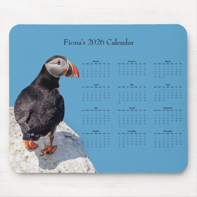 Atlantic Puffin: Customize 2026 calendar Musmatta (Framsidan)