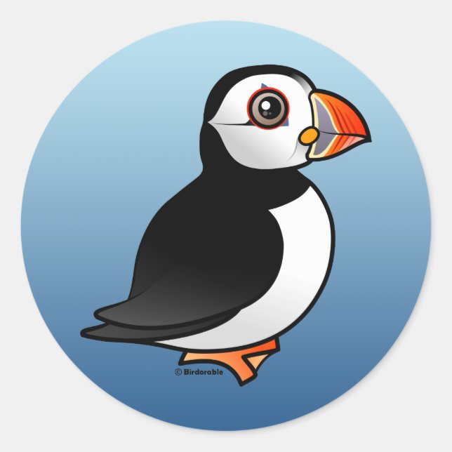 Atlantic Puffin Runt Klistermärke (Framsida)