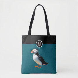 Atlantic Puffin Sea Bird Nature Wildlife Monogram Tygkasse