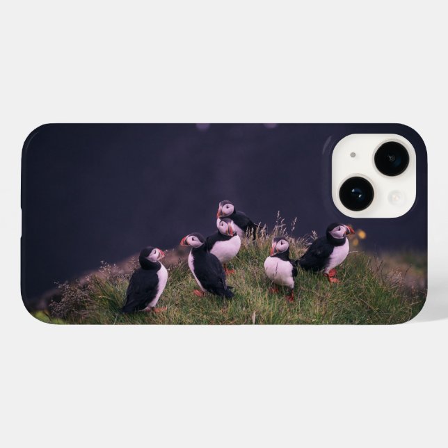 Atlantic Puffins iPhone 14 Case (Baksida (horisontell))