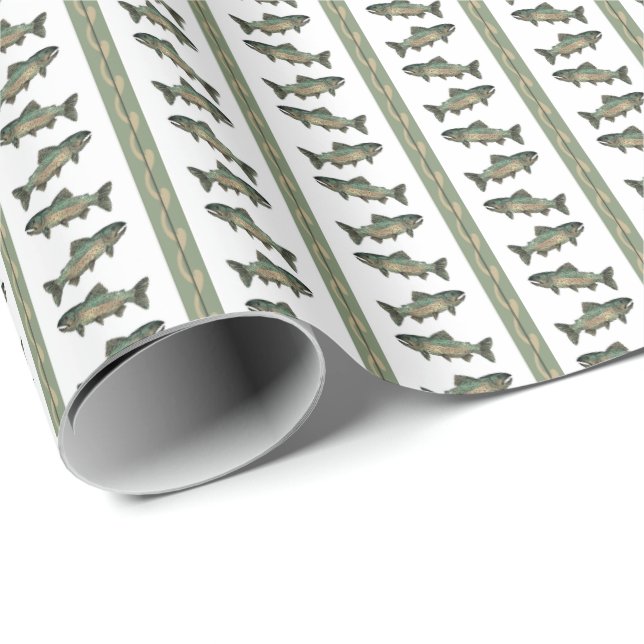 Atlantic Salmon Stripe Presentpapper (Rullad Hörn)