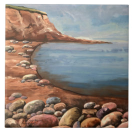 Atlantic Sea Coast Hand Painted Kakelplatta
