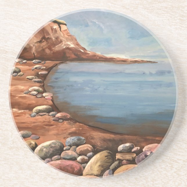 Atlantic Sea Coast Hand Painted Underlägg (Framsidan)