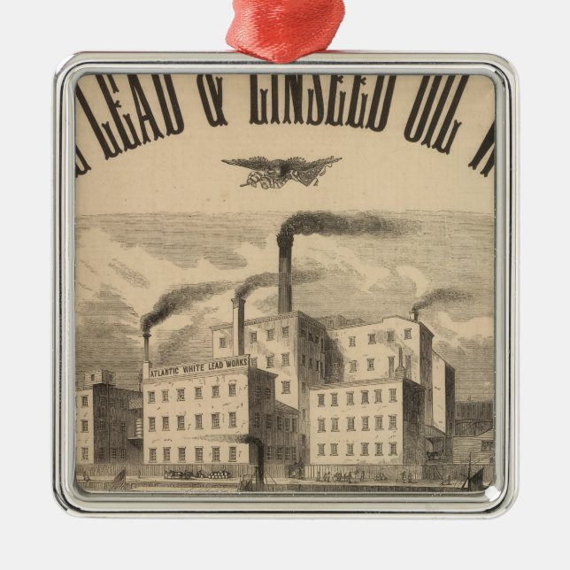 Atlantic White Lead och Linseed Oil Works Julgransprydnad Metall (Framsidan)