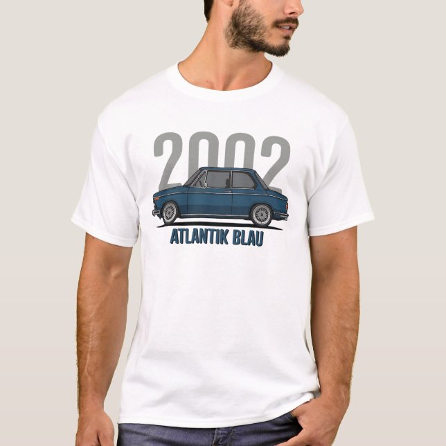 Atlantik Blue BMW 2002 Illustration | Klassiker  T Shirt (Framsida)