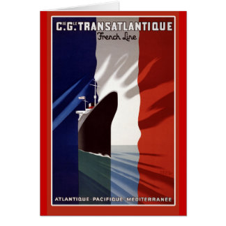 Atlantique Fransk Cruise Line Retro Poster Hälsningskort