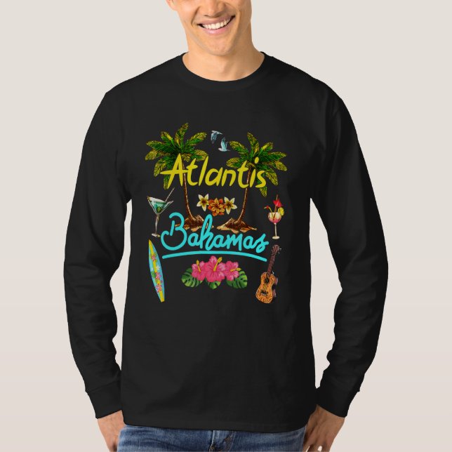 Atlantis Bahamas Beach Summer Handflatan Surfa Sol T Shirt (Framsida)