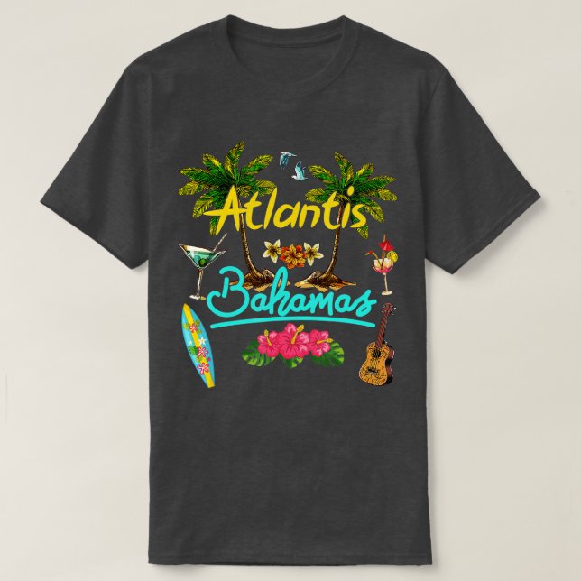 Atlantis Bahamas Beach Summer Handflatan Surfa Sol T Shirt (Design framsida)