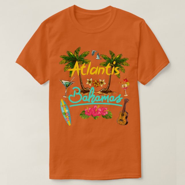 Atlantis Bahamas Beach Summer Handflatan T Shirt (Design framsida)
