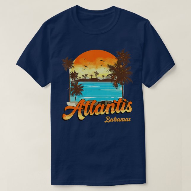 Atlantis Bahamas Beach Summer Vacation Handflatan  T Shirt (Design framsida)