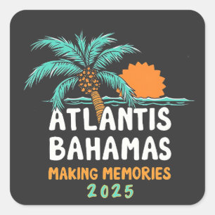 Atlantis Bahamas Skapar minnen 2025 Fyrkantigt Klistermärke