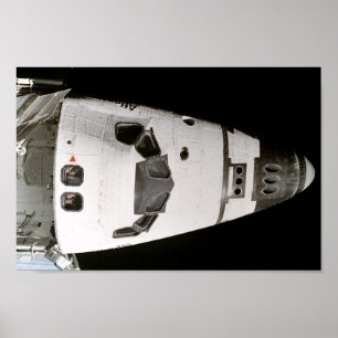 Atlantis besättning tittar upp i Mir Space Station Poster